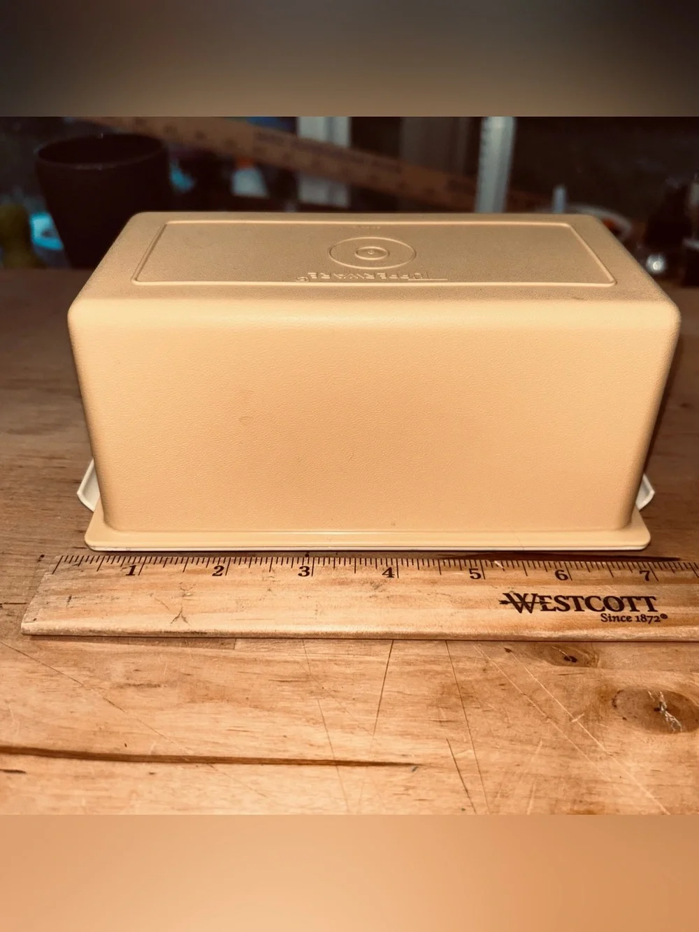 Vintage Tupperware Butter Dish Keeper 638 Harvest Gold & Base 639 Almond